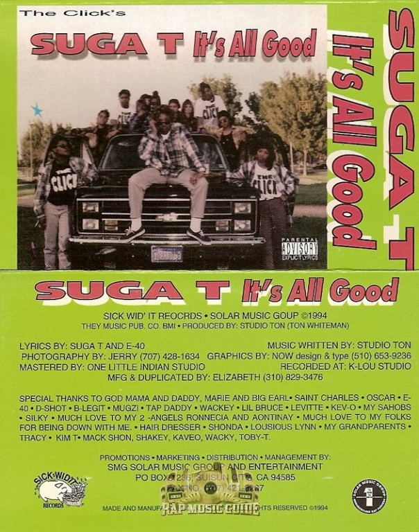 洋楽 SUGA T/IT'S ALL GOOD/G-RAP Suga T – It's All Good | Releases | Discogs